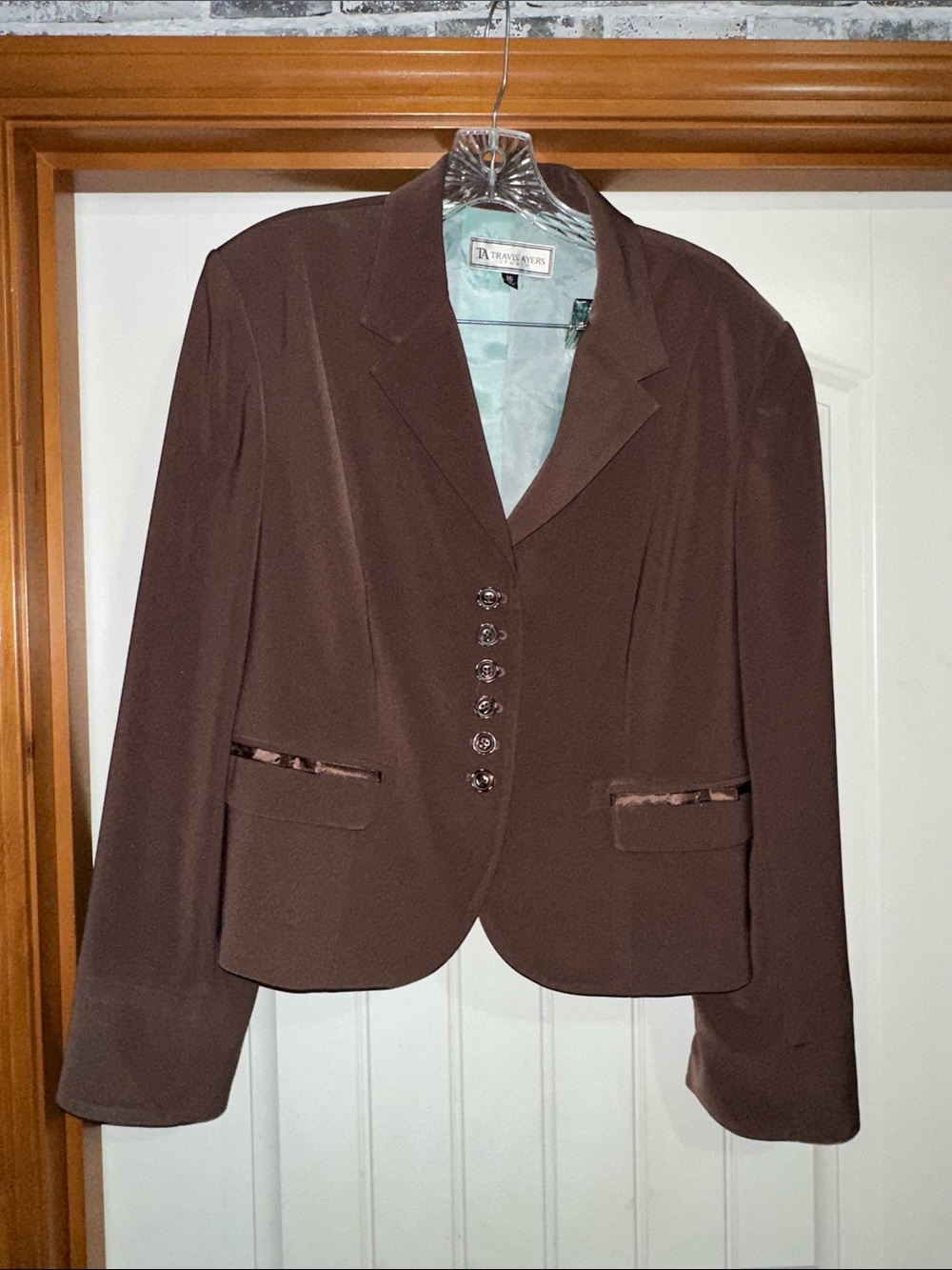 Travis Ayers Brown Tailored Women's Blazer Jacket size 16